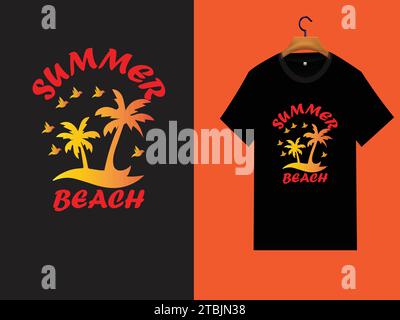 Modern T shirt design with summer season Stock Vector