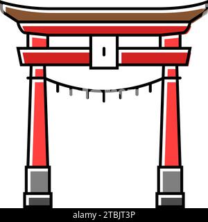 torii gate shintoism icon color illustration Stock Vector Image & Art ...