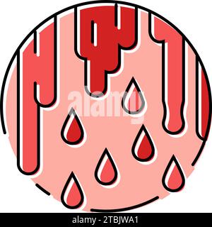 abnormal bleeding disease symptom color icon vector illustration Stock ...