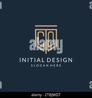 CQ monogram with modern and luxury shield shape design vector graphic ...