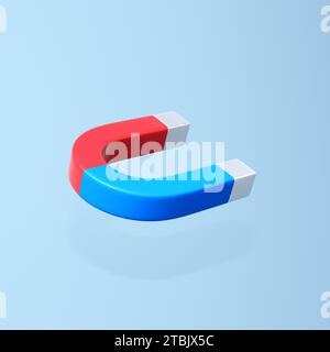 Simple Metal Magnet Isolated over White Background. Cartoon Minimalism ...