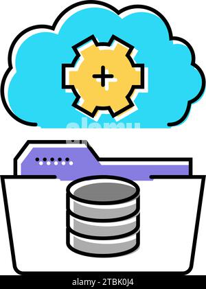 data archiving database color icon vector illustration Stock Vector ...