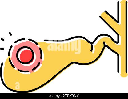 gallbladder check gastroenterologist color icon vector illustration ...