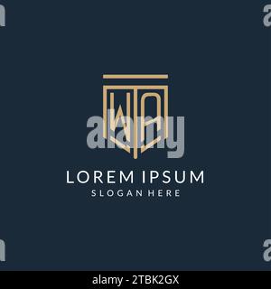 WA monogram with modern and luxury shield shape design vector graphic ...