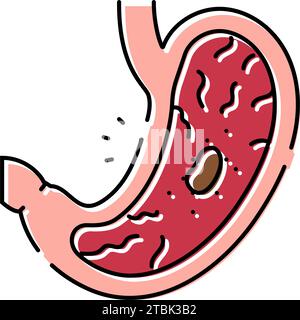 gastric ulcer gastroenterologist color icon vector illustration Stock Vector