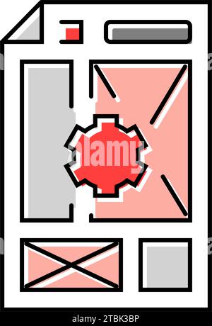document layout technical writer color icon vector illustration Stock ...