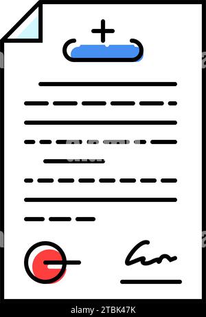 Patient consent color line icon. Pictogram for web page, mobile app ...