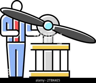 propeller maintenance aircraft color icon vector illustration Stock ...