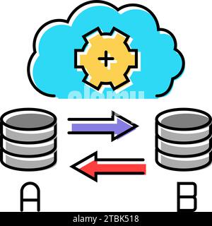 replication database color icon vector. replication database sign ...