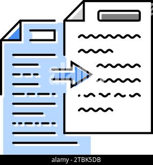 plain language technical writer color icon vector illustration Stock ...