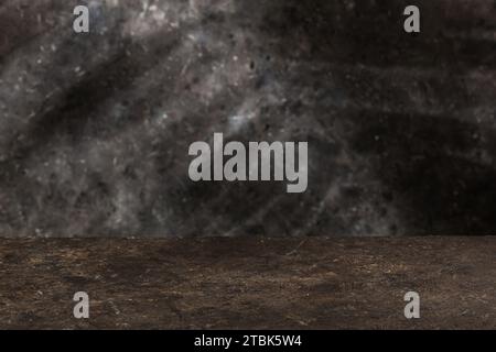 Аbstract gray wall and studio room, background, interior texture for display products or space for text with shadow palm branch Stock Photo