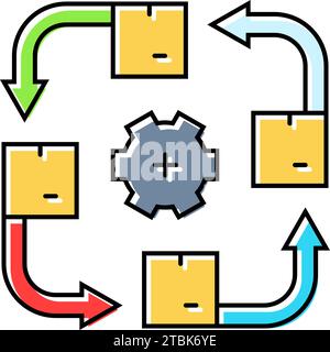 stock rotation logistic manager color icon vector illustration Stock ...