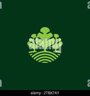 Green organic abstract triple Tree logo icon symbol. Vector ...