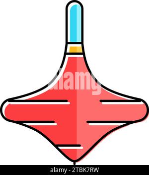 spinning top fidget toy line icon vector. spinning top fidget toy sign ...