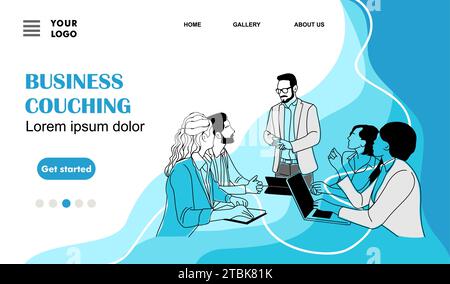 Business couching concept landing page vector art. Stock Vector