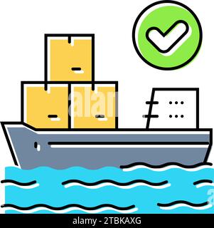 freight transportation logistic manager line icon vector illustration ...