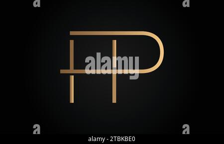 Luxury Initial HP or PH Monogram Text Letter Logo Design Stock Vector