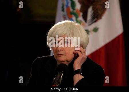 Mexico City, Mexico. 07th Dec, 2023. December 7, 2023, Mexico City, Mexico: United States Treasury Secretary Janet Yellen at a press conference at the National Palace in Mexico City. on December 7, 2023 in Mexico City, Mexico (Photo by Luis Barron/Eyepix Group/Sipa USA). Credit: Sipa USA/Alamy Live News Stock Photo