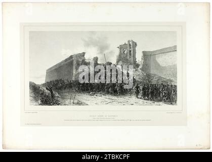 Assault of bastion no.8, from Souvenirs d&#x2019;Italie: Exp&#xe9;dition de Rome, published December, 1860. Stock Photo