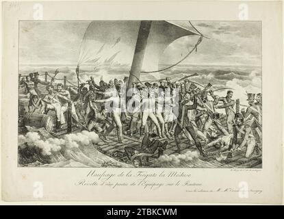 Shipwreck of the Frigate Medusa. Revolt of Some of the Crew on the Raft, 1818. Stock Photo