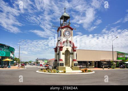 Hokitika Memorial Clocktower, Weld Street, Hokitika, Westland District, West Coast Region, South Island, New Zealand Stock Photo