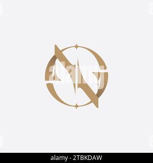 Alphabet letters monogram icon logo ON or NO. Vector illustration Stock Vector