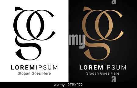 Luxury Initial GC or CG Monogram Text Letter Logo Design Stock Vector