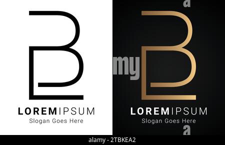 Luxury Initial LB or BL Monogram Text Letter Logo Design Stock Vector