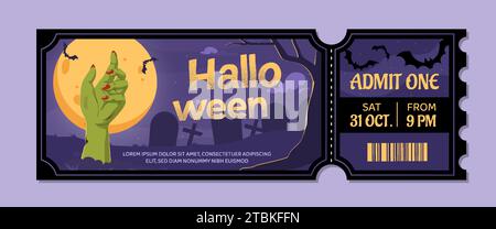 Halloween ticket vector concept Stock Vector