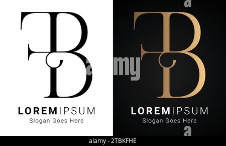 Luxury Initial FB or BF Monogram Text Letter Logo Design Stock Vector