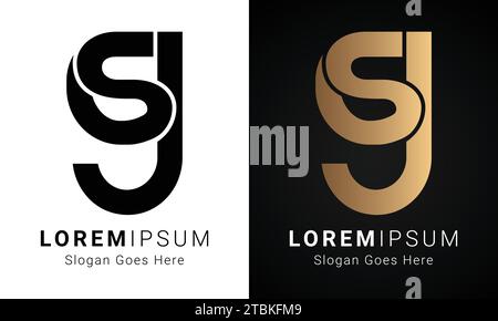 Luxury Initial SG or GS Monogram Text Letter Logo Design Stock Vector