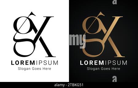 Luxury Initial XG or GX Monogram Text Letter Logo Design Stock Vector