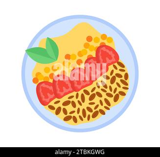 Bowl with granola vector concept Stock Vector