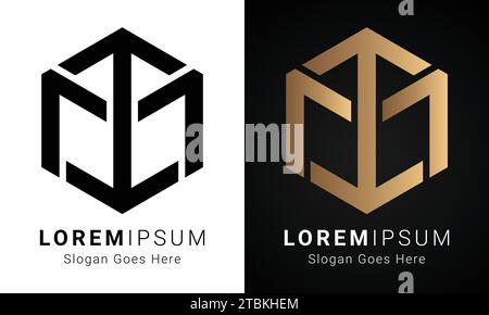 Luxury Initial MI or IM Monogram Text Letter Logo Design Stock Vector