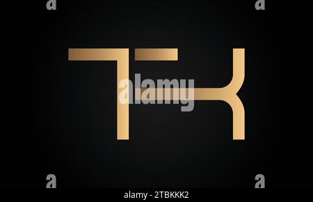 Luxury Initial TK or KT Monogram Text Letter Logo Design Stock Vector