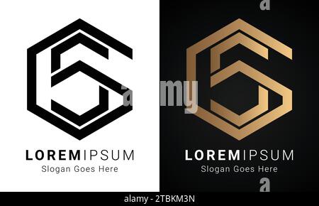 Luxury Initial SG or GS Monogram Text Letter Logo Design Stock Vector
