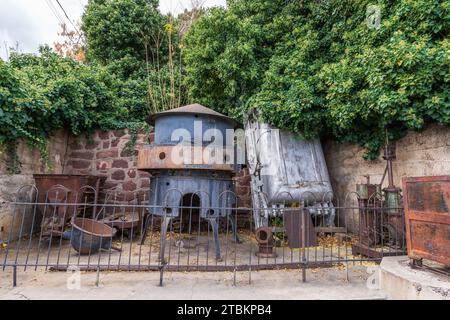 Jerome, AZ - Nov. 16, 2023: This old blast furnace was used in the production of copper in the late 1800s. Stock Photo