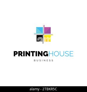 Printing House Icon Logo Design Template Stock Vector