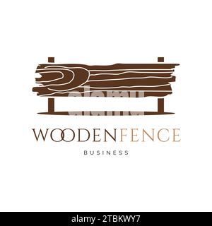 Wooden fence icon logo design inspiration Stock Vector