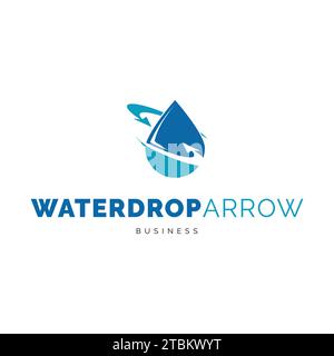 Water drop arrow icon logo design inspiration Stock Vector