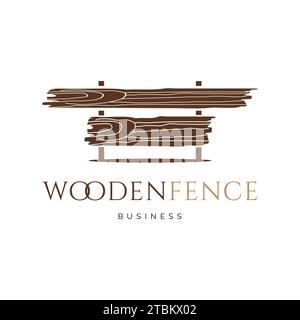 Wooden fence icon logo design inspiration Stock Vector
