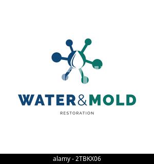 Water & mold restoration icon logo design inspiration Stock Vector