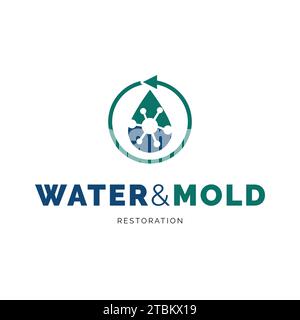 Water & mold restoration icon logo design inspiration Stock Vector