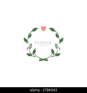 Wreaths leaf ornament icon logo design inspiration Stock Vector