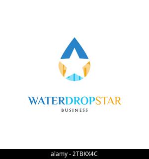 Water Drop Star Icon Logo Design Template Stock Vector