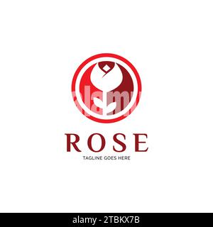 Rose flower logo design inspiration Stock Vector