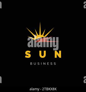 Sun Icon Logo Design Template Stock Vector
