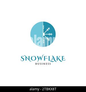 Snowflake Icon Logo Design Template Stock Vector