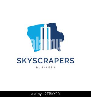 Skyscrapers in Lowa Icon Logo Design Template Stock Vector