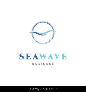 Sea Wave Icon Logo Design Template Stock Vector